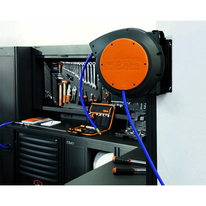 BETA TOOLS Automatic Hose Reel + Blow Gun - 8x12