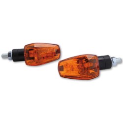 HIGHSIDER smart IMOLA 1 Mini Indicator, Black, Yellow Lens, E-Approved, Short Arm, (Pair)