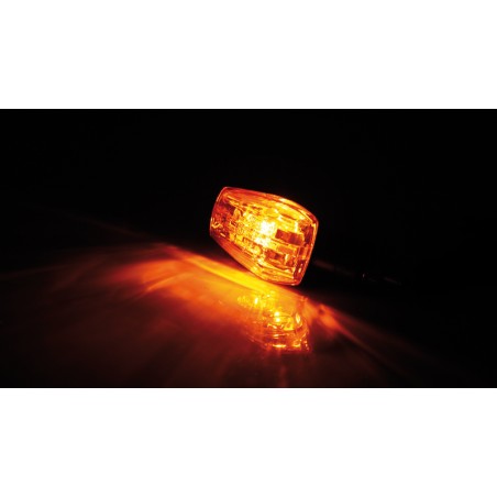 HIGHSIDER smart IMOLA 1 Mini Indicator, Black, Yellow Lens, E-Approved, Short Arm, (Pair)