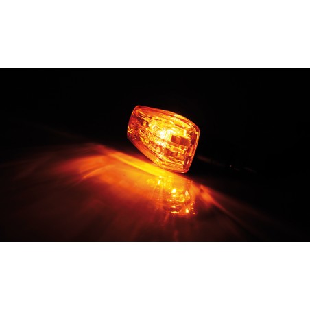 HIGHSIDER smart IMOLA 1 Mini Indicator, Black, Yellow Lens, E-Approved, Short Arm, (Pair)