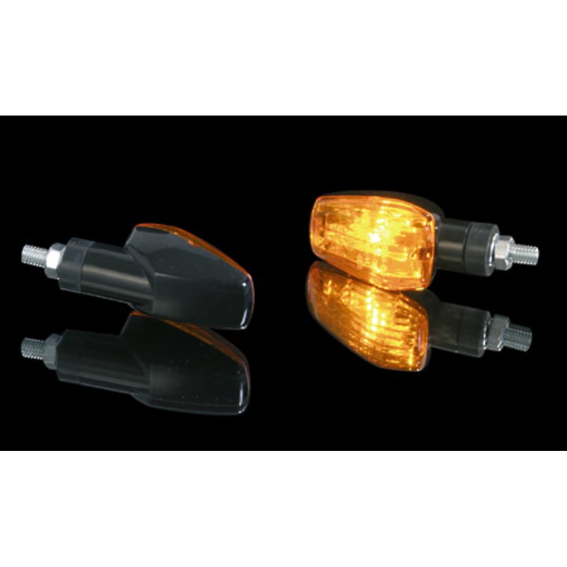 HIGHSIDER smart IMOLA 1 Mini Indicator, Black, Yellow Lens, E-Approved, Short Arm, (Pair)