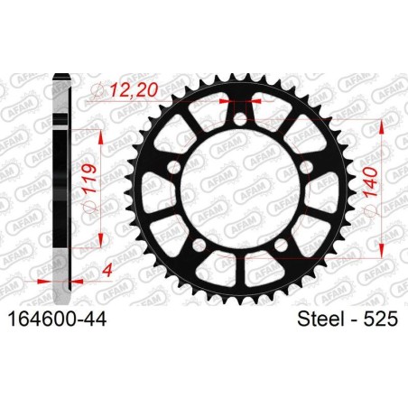 AFAM Chain Kit 525XHR3 17/45 Standard - Standard Rear Sprocket