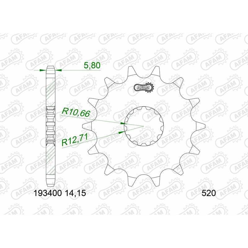 AFAM Chain Kit 520XMR3 14/47 Standard - Standard Rear Sprocket