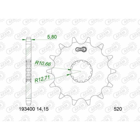 AFAM Chain Kit 520XMR3 14/47 Standard - Standard Rear Sprocket