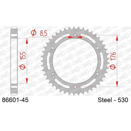 AFAM Chain Kit 530XHR2 17/44 Super-Reinforced - Standard Rear Sprocket