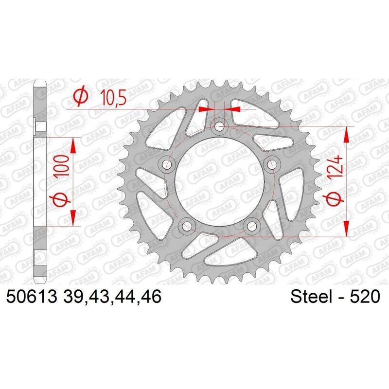 AFAM Chain Kit 520XHR2 15/43 Super-Reinforced - Standard Rear Sprocket