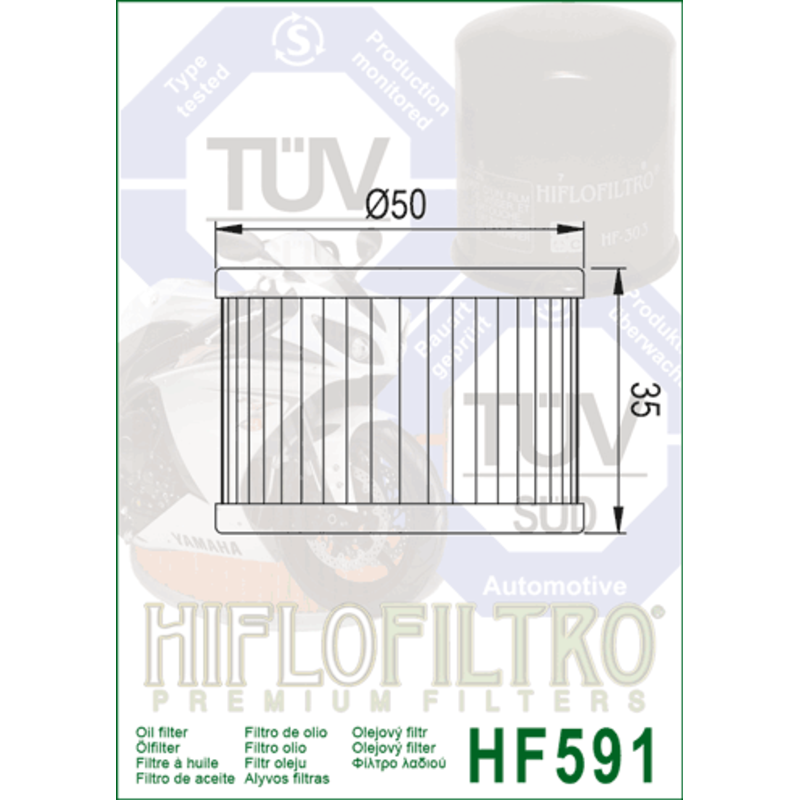 Filtro de aceite HIFLOFILTRO - HF591