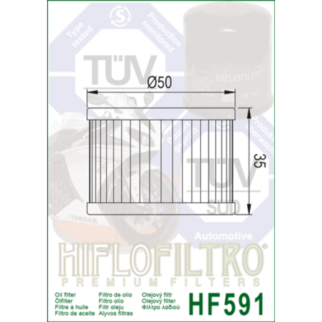 Filtro de aceite HIFLOFILTRO - HF591