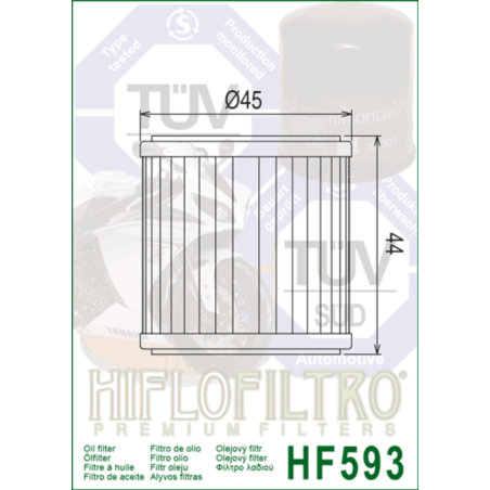 Filtro de aceite HIFLOFILTRO - HF593