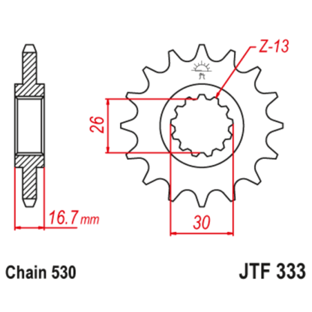 Piñón con goma anti-ruido JT SPROCKETS acero 333 - 530