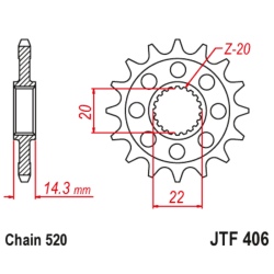 Piñón con goma anti-ruido JT SPROCKETS acero 406 - 520