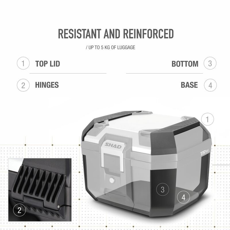 SHAD Top Case Terra 41 Black/Alu Cover