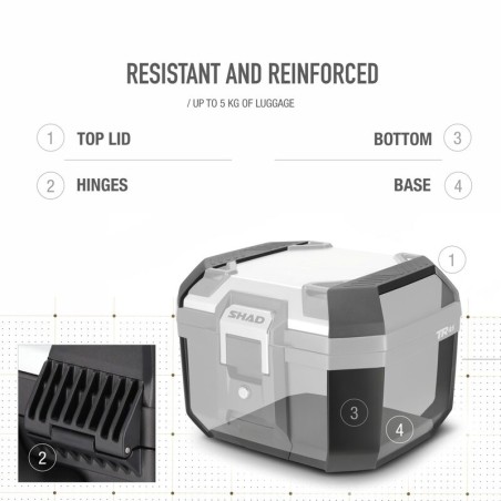 SHAD Top Case Terra 41 Black/Alu Cover