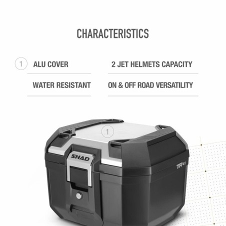 SHAD Top Case Terra 41 Black/Alu Cover