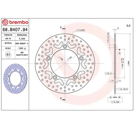 Disco de freno Brembo 68B40794