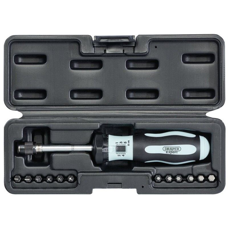 DRAPER Expert Torque Screwdriver Kit, 1 - 5Nm