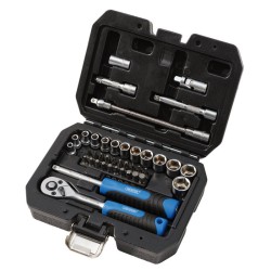 DRAPER HI-TORQ® Metric Socket and Bit Set - 1/4" Sq. Dr. (40 Piece)