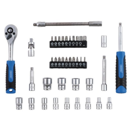 DRAPER HI-TORQ® Metric Socket and Bit Set - 1/4" Sq. Dr. (40 Piece)