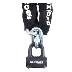 Candado de cadena OXFORD Nemesis de 16 mm con cadena de 1,2 m