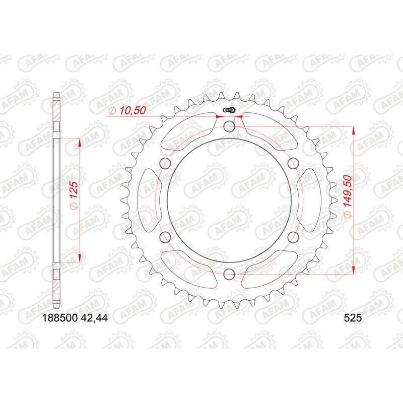 Kit de cadena AFAM 525XMR3 16/46 Super-Reforzado - corona Standard