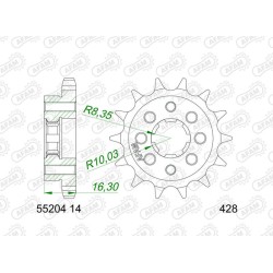 Piñón AFAM acero estándar 55204 - 428