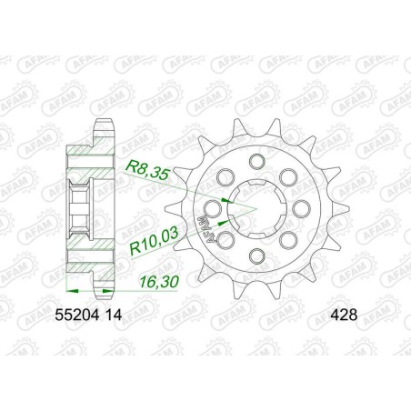 Piñón AFAM acero estándar 55204 - 428