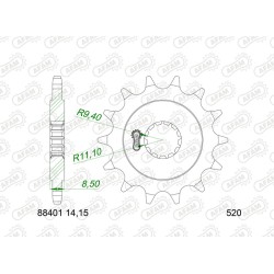 Piñón AFAM acero estándar  88401 - 520