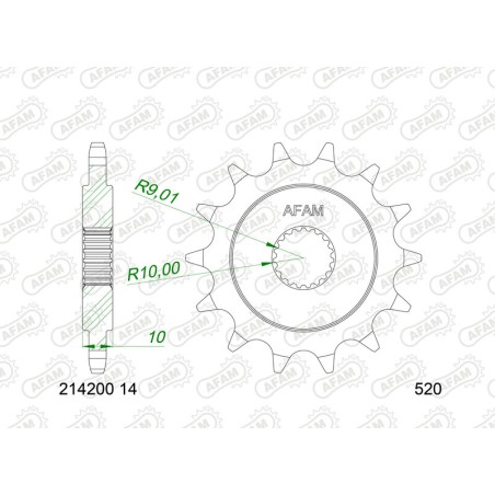 Piñón AFAM acero estándar 214200 - 520