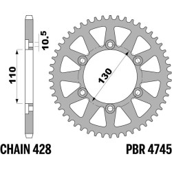 Corona PBR acero C45 estándar 4745 - Paso 428