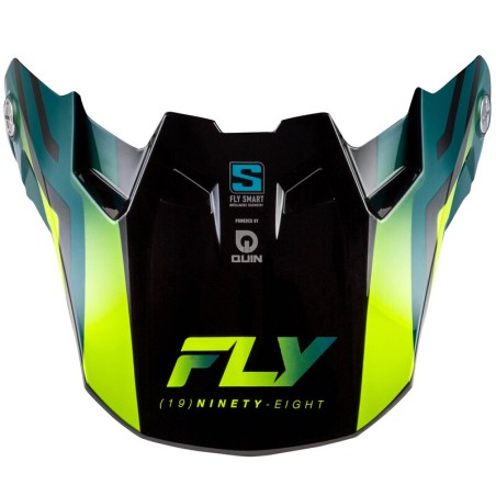 Visera FLY RACING Formula S Carbon Byte - Black Carbon/Teal/Lime