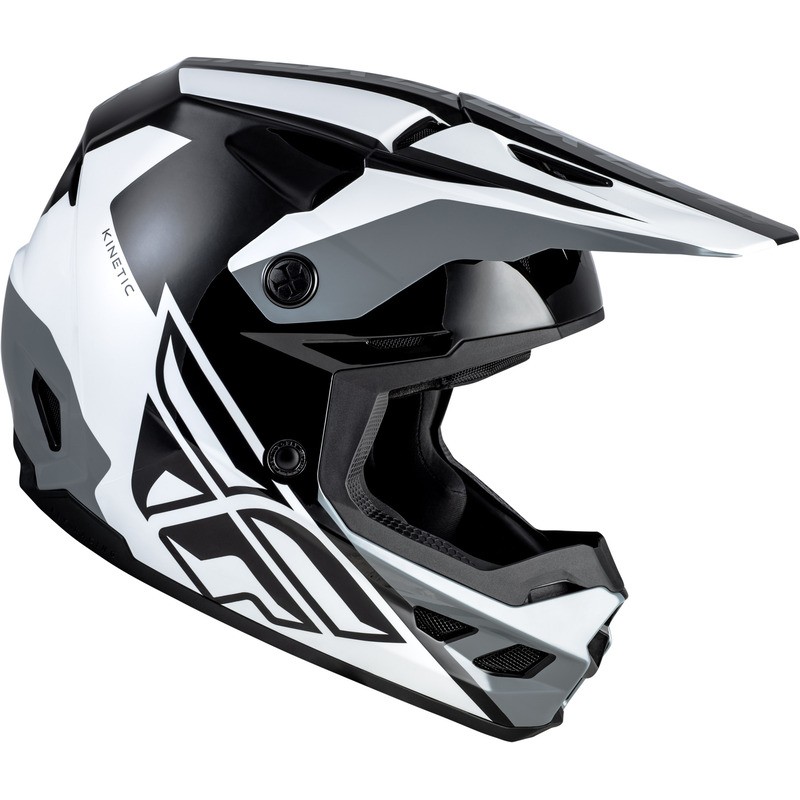 Casco FLY RACING Kinetic Crest - negro/blanco/gris
