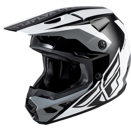 Casco FLY RACING Kinetic Crest - negro/blanco/gris