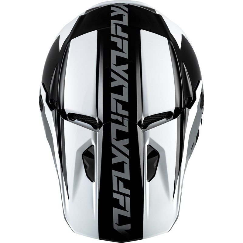 Casco FLY RACING Kinetic Crest - negro/blanco/gris
