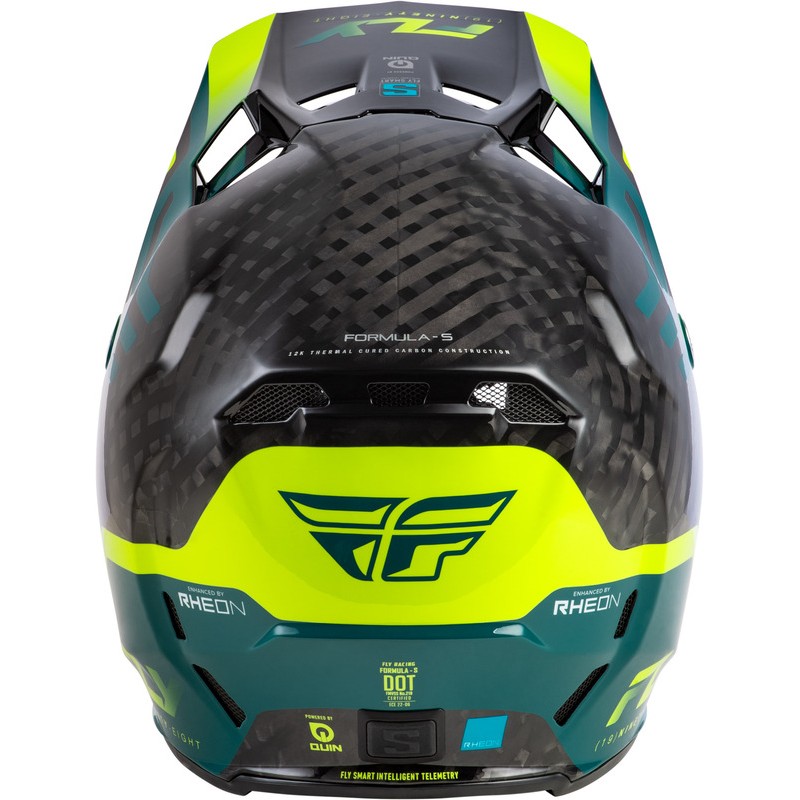 Casco FLY RACING Formula S Carbon Byte - Black Carbon/Teal/Lime