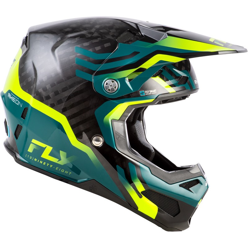 Casco FLY RACING Formula S Carbon Byte - Black Carbon/Teal/Lime