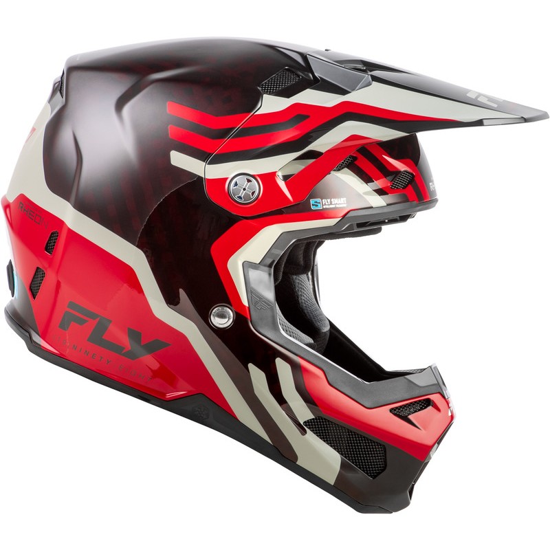 Casco FLY RACING Formula S Carbon Byte - Red Carbon/gris