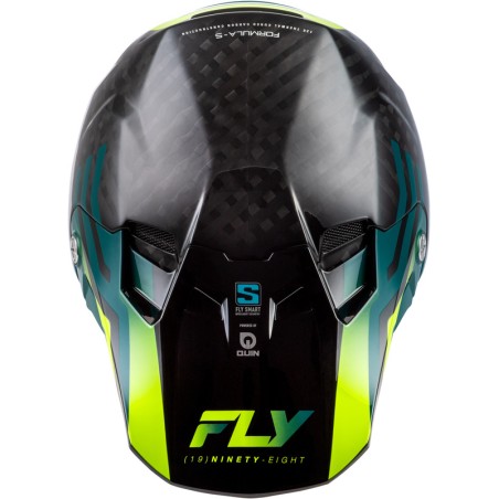 Casco FLY RACING Formula S Carbon Byte - Black Carbon/Teal/Lime