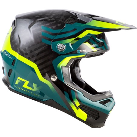 Casco FLY RACING Formula S Carbon Byte - Black Carbon/Teal/Lime