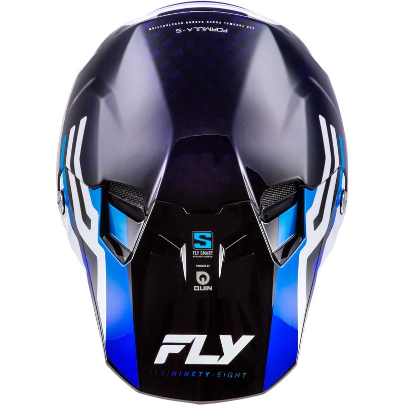 Casco FLY RACING Formula S Carbon Byte - Blue Carbon/blanco