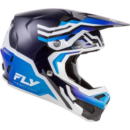 Casco FLY RACING Formula S Carbon Byte - Blue Carbon/blanco