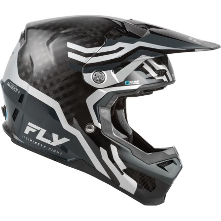 Casco FLY RACING Formula S Carbon Byte - Black Carbon/gris/plata