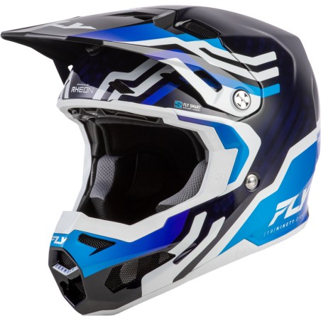 Casco FLY RACING Formula S Carbon Byte - Blue Carbon/blanco
