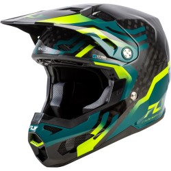 Casco FLY RACING Formula S Carbon Byte - Black Carbon/Teal/Lime