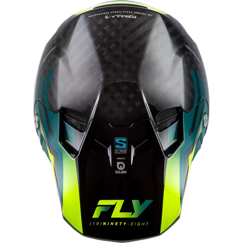 Casco FLY RACING Formula S Carbon Byte - Black Carbon/Teal/Lime