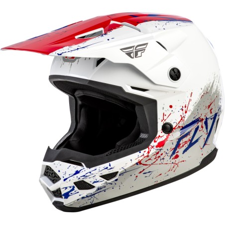Casco enfant FLY RACING Kinetic Drip - rojo/blanco/azul