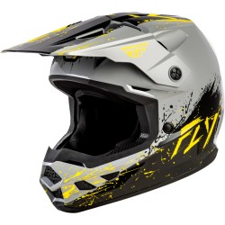 Casco enfant FLY RACING Kinetic Drip - gris/negro/amarillo