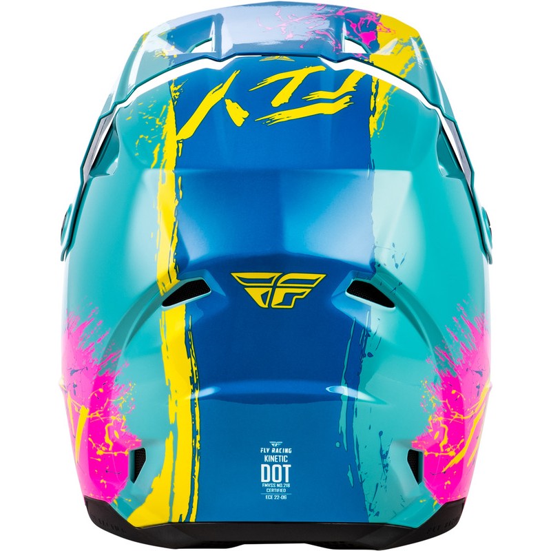 Casco enfant FLY RACING Kinetic Drip - turquesa/rosa/amarillo