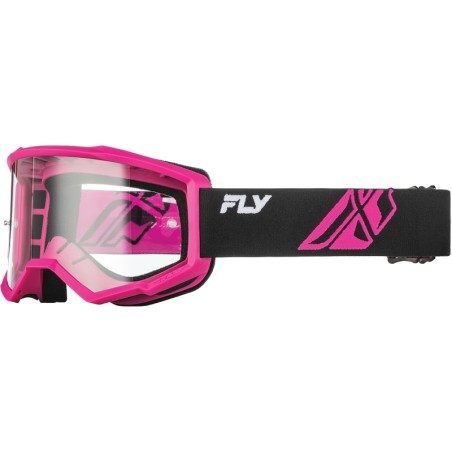 Gafas FLY RACING Focus negro/rosa - Lente transparente