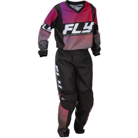 Pantalón infantil FLY RACING F-16 - negro/rojo/violeta