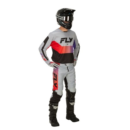 Pantalón FLY RACING Kinetic - gris/rojo/violeta/negro